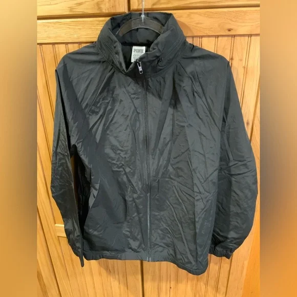 PINK Victoria's Secret Black Windbreaker Jacket - Picture 3 of 6